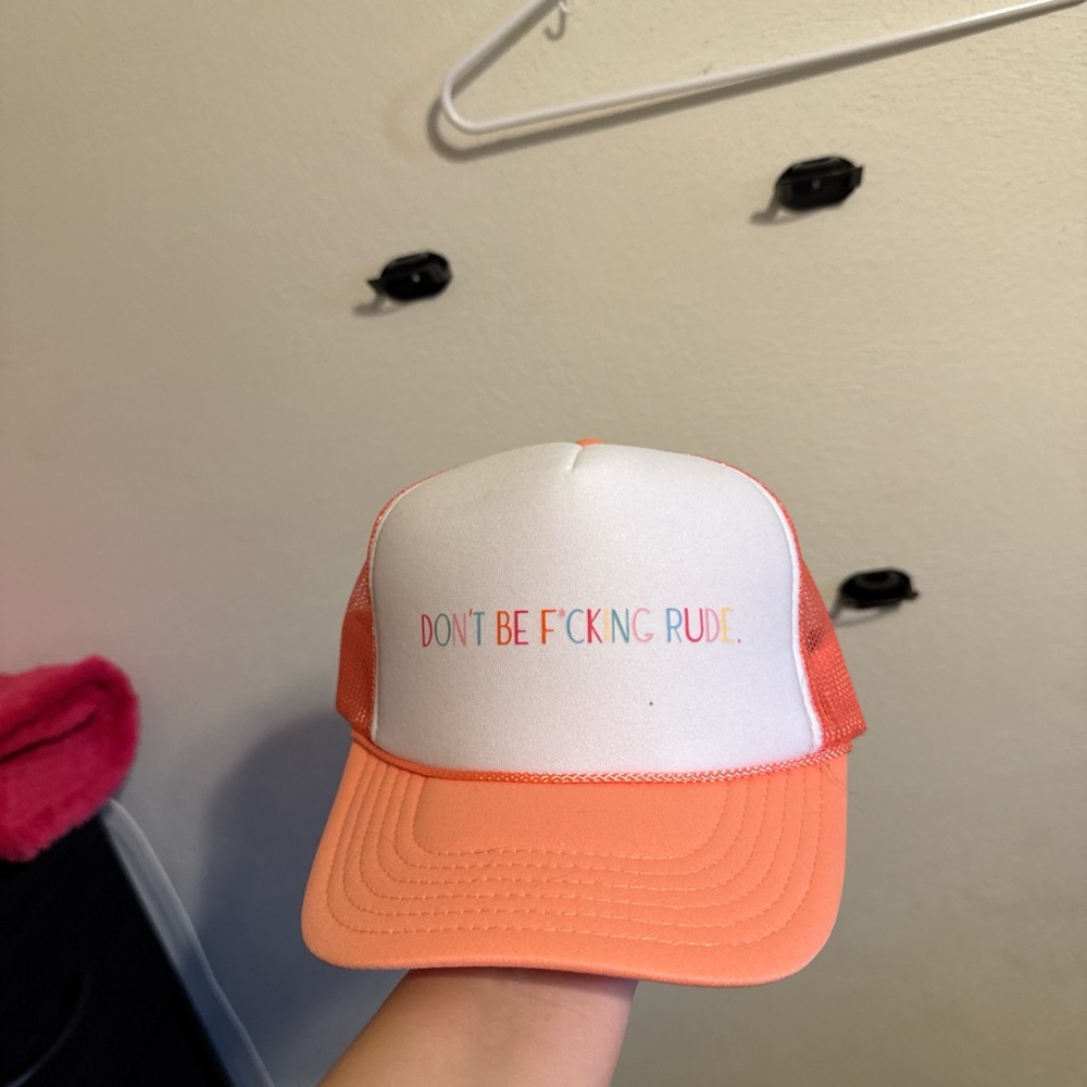 OTTO White and Orange Trucker Hat